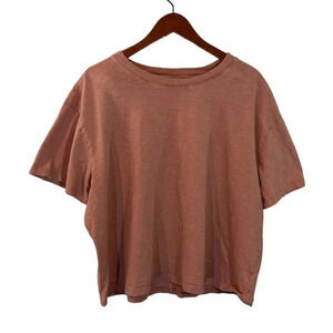 Universal Thread Cropped Short Sleeve T Shirt 1X Muted Faded Orange Crewneck